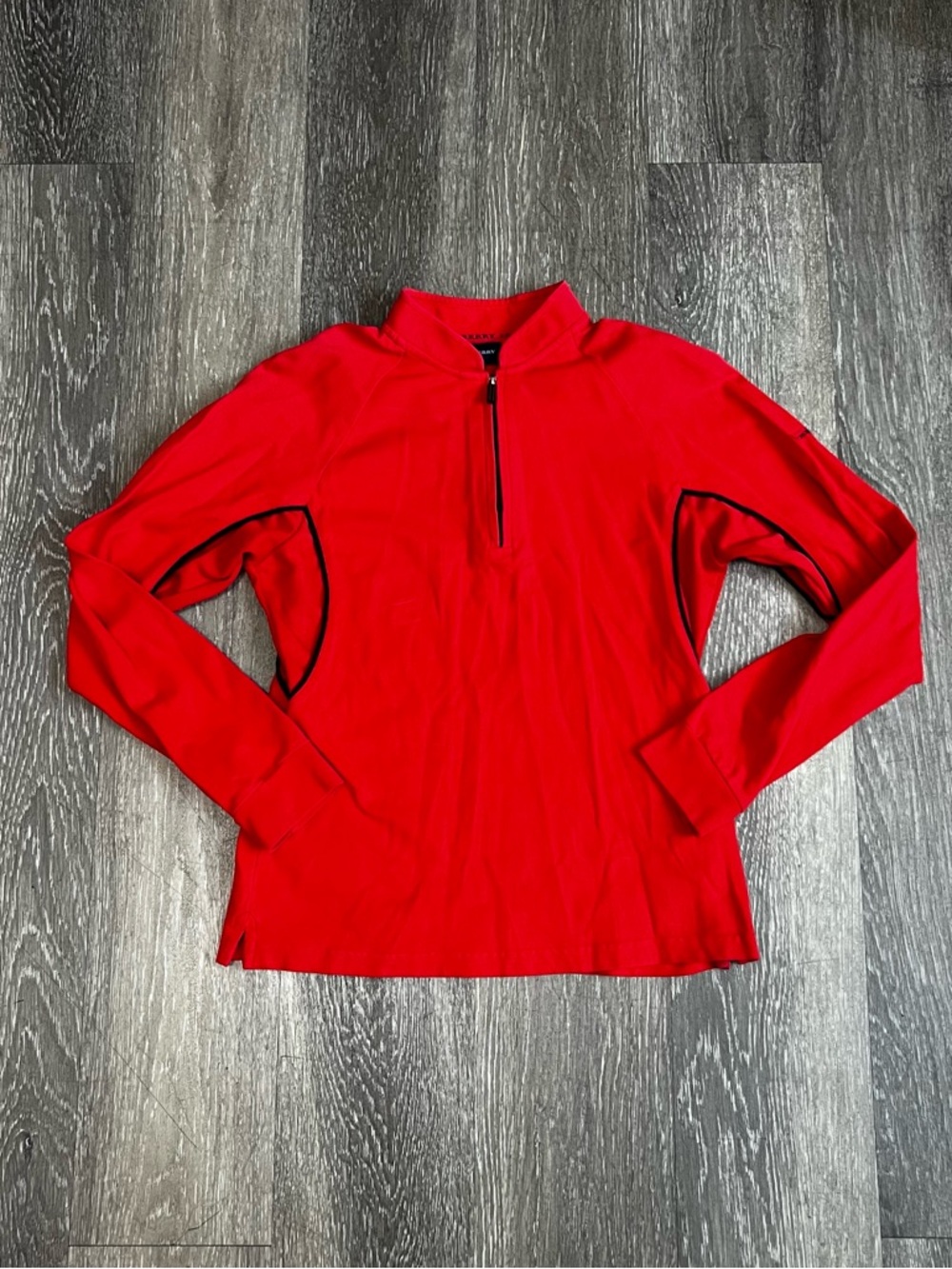 Burberry Sport 1/4 Zip Pullover Sweater Women's Small Athleisure Stretch Mesh